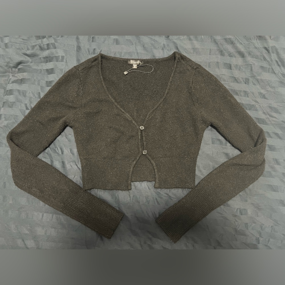 Button-Front Bolero-Style Cardigan